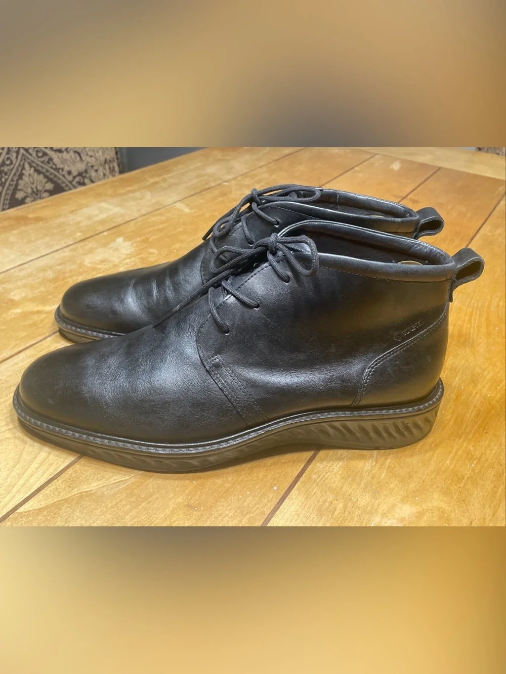 Ecco Men's St.1 Hybrid Black Leather Chukka Boots GTX GoreTex US 9-9.5 EU 43 EUC